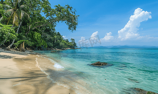 热带海摄影照片_热带海滩景观