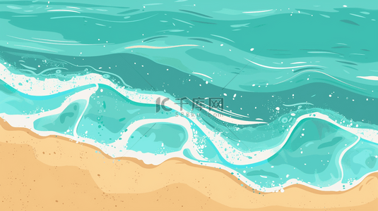 简约卡通可爱夏日海浪波纹底纹2背景
