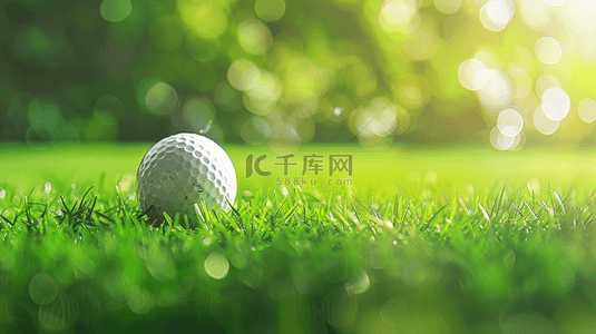 夏日运动草坪上的高尔夫球背景图