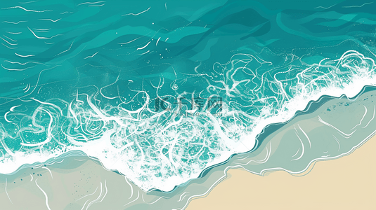 简约卡通可爱夏日海浪波纹底纹背景图
