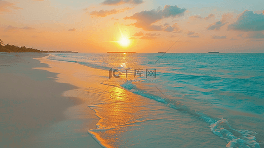 夏日海景朝霞晚霞风景壁纸3背景素材