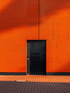 垃圾墙摄影照片_用红砖墙装饰的现代仓库建筑外部