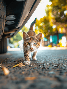 猫在车下猫在车下跑住在街上