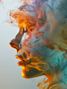 色彩纹理摄影照片_设置烟形脸抽象色彩失焦