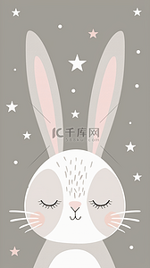 惊讶的兔子兔子背景图片_清新卡通可爱小兔子壁纸设计图