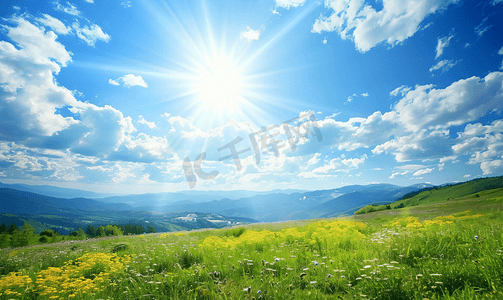 远程icon摄影照片_夏季风景秀丽的山麓和山谷