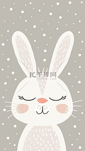 小兔子卡通背景图片_清新卡通可爱小兔子壁纸背景图片