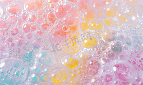 肥皂泡沫关闭抽象背景肥皂泡