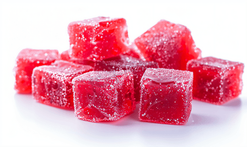 红色果酱糖果被孤立在白色背景上