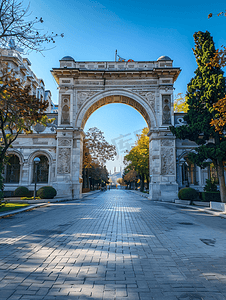 土耳其伊斯坦布尔贝亚泽特广场伊斯坦布尔大学正门