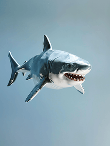 图玩具白鲨孤立特写图像