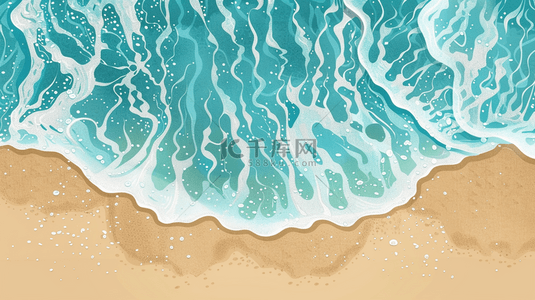 卡通波纹背景图片_简约卡通可爱夏日海浪波纹底纹设计