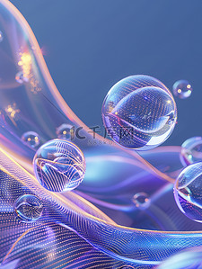 气泡蓝色背景背景图片_蓝色和紫色渐变的气泡背景素材