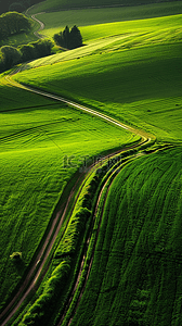 夏日绿色草原风景山谷风景壁纸背景图片