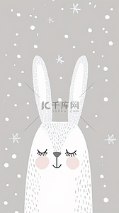 害羞的小兔子背景图片_清新卡通可爱小兔子壁纸背景素材