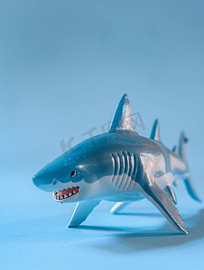 动物玩具背景摄影照片_图玩具白鲨孤立特写图像