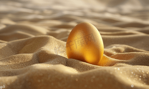 情意无价摄影照片_布波中金沙上的金蛋