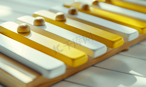 有白色和黄色条纹的木琴