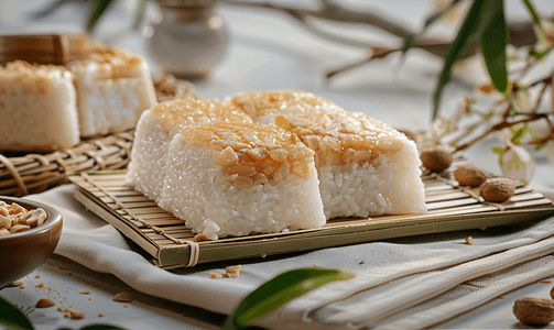 麻糬苏卡布米年糕由糯米制成里面塞满了甜厚的花生