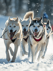 冬季雪橇犬比赛