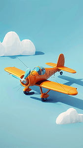 背景出游季背景图片_夏日出游季卡通3D飞机背景