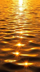 夏日海上金色落日金色波浪壁纸背景素材