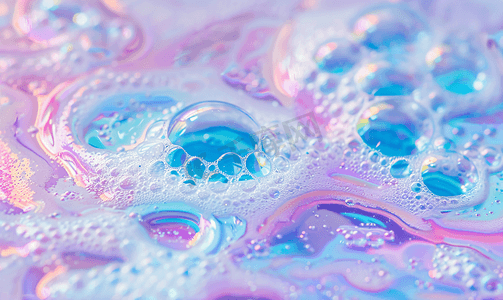 肥皂泡沫关闭抽象背景肥皂泡