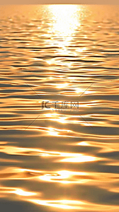 夏日海上金色落日金色波浪壁纸图片