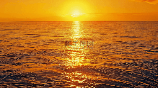 夏日海上金色落日风景金色波浪壁纸设计
