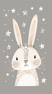 害羞的小兔子背景图片_清新卡通可爱小兔子壁纸图片