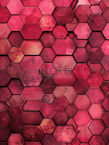 循环粒子背景图片_动画红色粉红色六边形形状图案背景