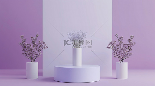 优雅的淡紫色电商展台背景图片