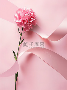 康乃馨丝带淡粉色设计图