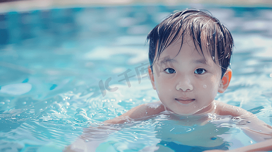 儿童泳池摄影照片_正在游泳的儿童摄影11