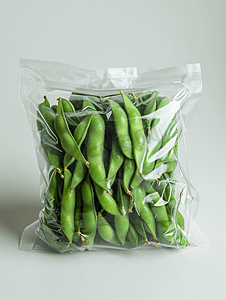 塑料袋中冷冻毛豆未成熟大豆