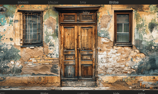 名侦探河南摄影照片_一栋旧房子上非常旧的木门