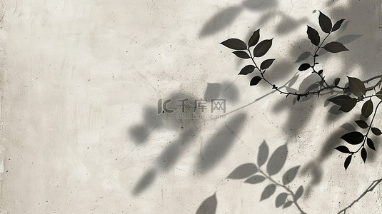 绘画树叶树叶背景图片_混凝土树叶阴影光影图片