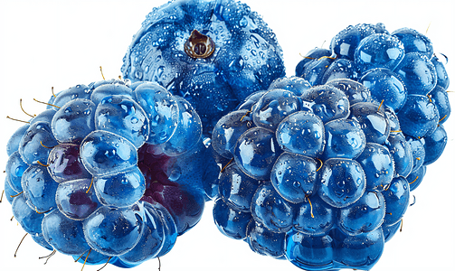 蓝莓浆果被孤立在白色背景上完整的剪切路径