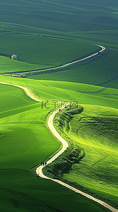 山谷风景背景图片_夏日绿色草原风景山谷风景壁纸设计图