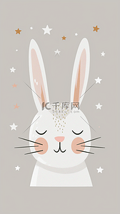 害羞的小兔子背景图片_清新卡通可爱小兔子壁纸1图片