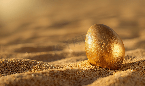 金蛋躺在金沙上