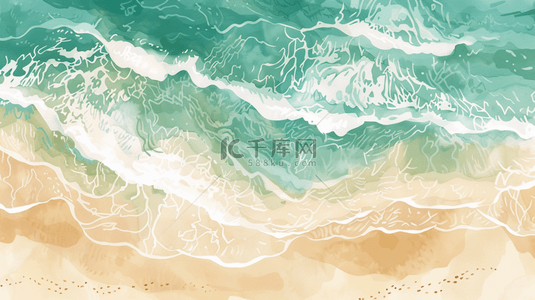 简约卡通可爱夏日海浪波纹底纹背景图