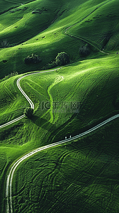 夏日绿色草原风景山谷风景壁纸背景