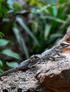 加那利群岛特内里费鹦鹉公园的银灰色蜥蜴
