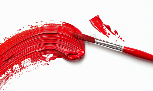 红色背景创意海报摄影照片_白色背景上孤立的红色笔划上的彩色管
