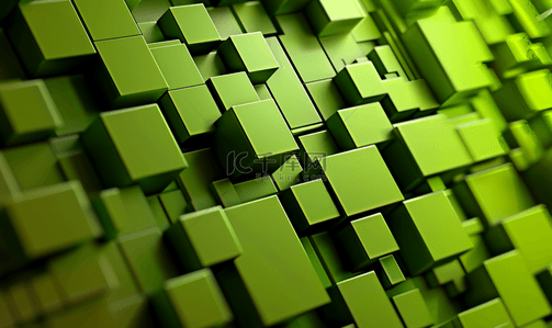 动画绿色块方形的摘要背景