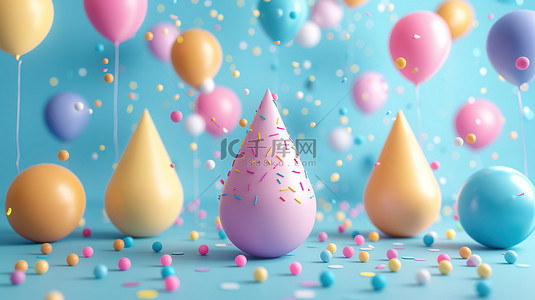 儿童节派对背景图片_儿童节派对气球蛋糕背景