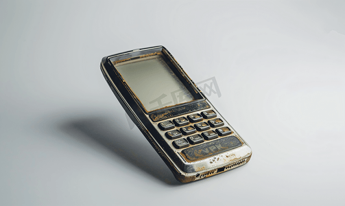 白色背景中旧的和过时的手机
