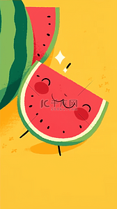 篮板涂鸦背景图片_扁平卡通涂鸦风夏天水果西瓜背景