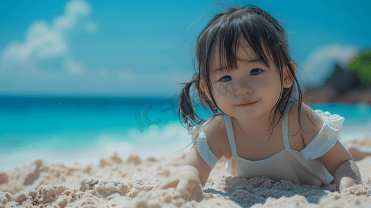 海星和小贝壳png摄影照片_海边玩沙子捡贝壳的儿童2